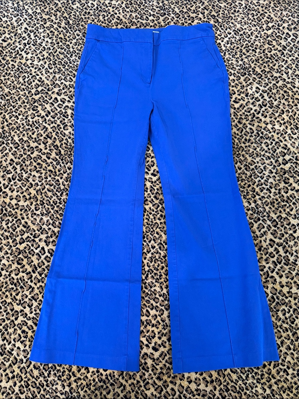 Loft Bright Blue Flared Twill Pant
